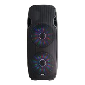 Gemini AS-215BLU-LT AS Series Bluetooth Multi-LED Portable PA Speaker with Dual Woofers, Black, AS-215BLU-LT