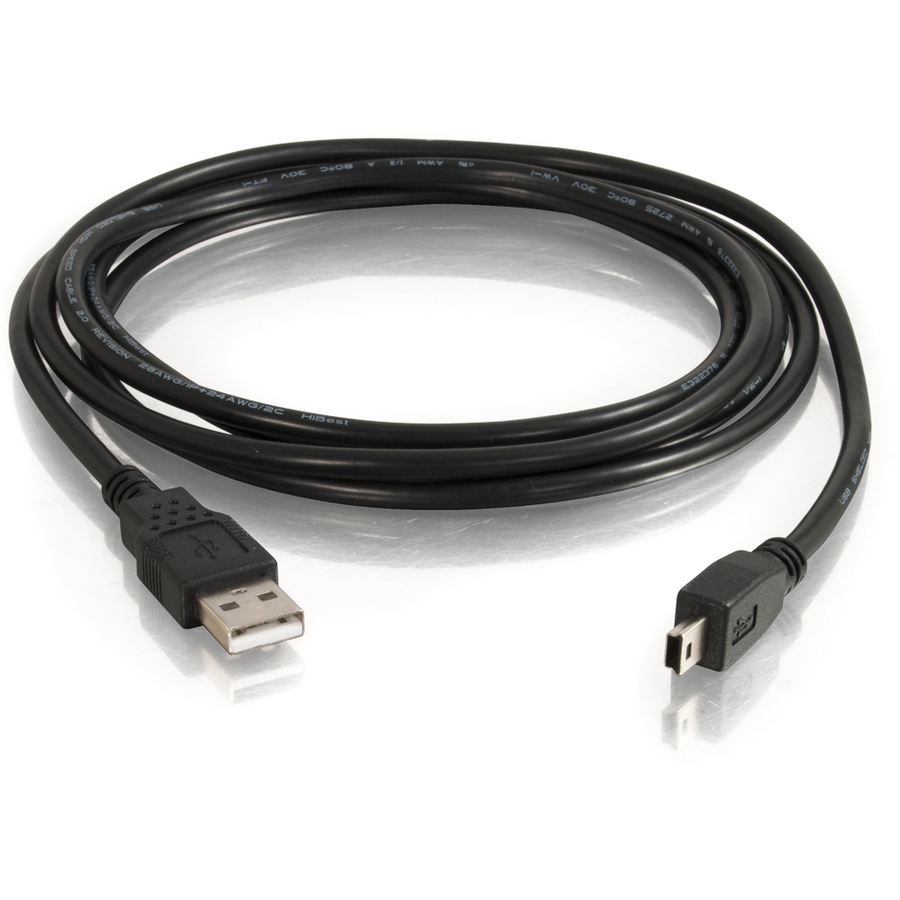 C2G 6.6ft (2m) USB 2.0 A to Mini-B Cable - USB A to B - Black - Image 2