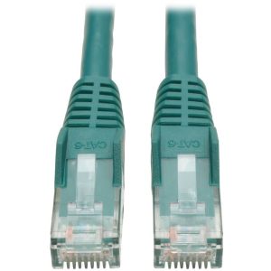 Eaton Tripp Lite Series Cat6 Gigabit Snagless Molded (UTP) Ethernet Cable (RJ45 M/M), PoE, Green, 5 ft. (1.52 m)