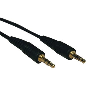 Tripp Lite by Eaton P312-006 3.5-mm Male/Male Stereo Cable for Microphones, Speakers, and Headphones, Black (6 Ft.)