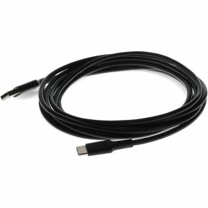 10ft (3m) USB-C Male to USB-A 2.0 Male Sync and Charge Cable Black