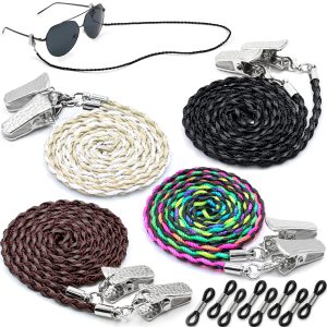 Glasses Strap Chains   Premium ECO Leather   Eyeglass Holder Strap Strings Cords   Glasses Lanyard for Men Women