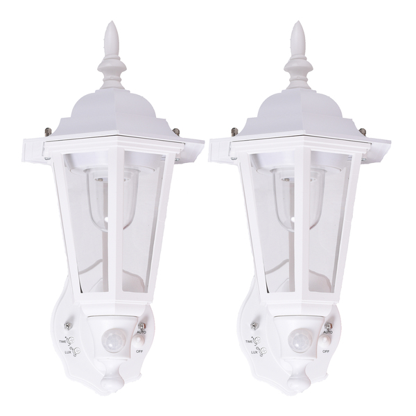 MAXSA Innovations 49719-2PACK Battery-Powered Motion-Activated Plastic LED Wall Sconce (2 Pack; White)