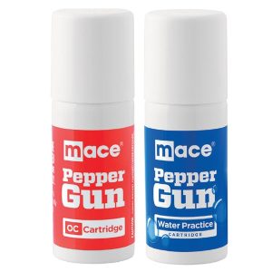Mace Brand 80822 Replacement OC Pepper Gun and Practice Water Cartridges for Pepper Guns, 80822