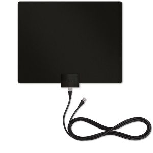 Mohu MH-110029BB Leaf Plus Paper-Thin Indoor TV Antenna, Amplified, UHF VHF, 60-Mile Range, Multi-Directional, 4K 8K UHD, NEXTGEN TV - with 12-Ft. Cable