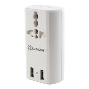 Lenmar AC150USBW Ultra-Compact All-in-One Travel Adapter with USB Port (White) (White)