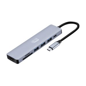Adesso AUH-4025 7-in-1 CyberHub USB-C Docking Station with 4K HDMI Port, for Laptops
