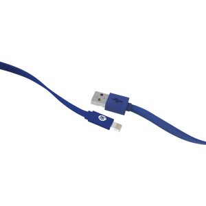 iEssentials IEN-FC4L-BL Charge & Sync Flat Lightning to USB Cable, 4ft (Blue)