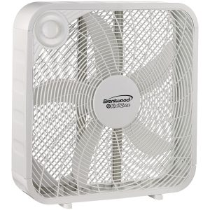Brentwood Kool Zone F-20SW F-20S 20-In. 3-Speed Box Fan, White