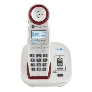 Clarity 59234.001 1-Cordless Handset DECT 6.0 50-dB Amplified/Expandable Phone System for Landline, Big Buttons, Talking Caller ID/Dial Pad, and Loud Ringer