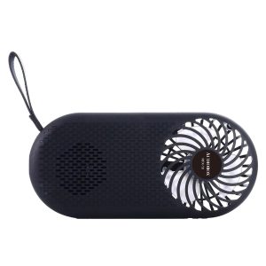 Audiobox RXF-10 3-In. 3-Speed Portable Solar-Rechargeable Fan with Built-in TWS Bluetooth Speaker and FM Radio, RXF-10
