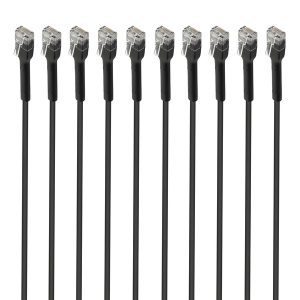 Intellinet Network Solutions 745192 CAT-6 U/UTP FlexiBoot Slim Network Patch Cable, 10 Pack (5 Ft.; Black)