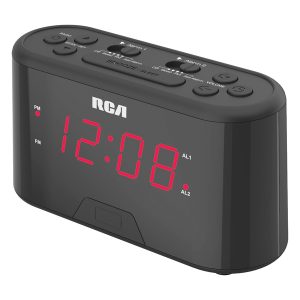 RCA RC551 Digital FM Radio Alarm Clock with Large Numbers and Battery Backup, RC551