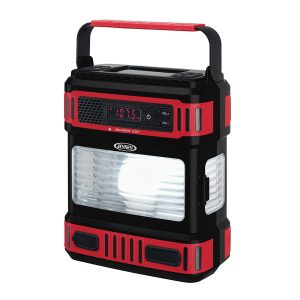 JENSEN JEP-950 Portable Bluetooth AM/FM/NOAA Weather Band Lantern Radio with 4-Way Power, Black and Red, JEP-950