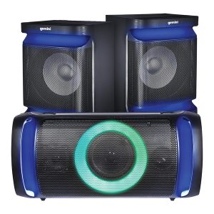 Gemini GSYS-2400 3-Piece Bluetooth Home Stereo System, with Integrated Amp, Microphone, and LED Party Lights, GSYS-2400