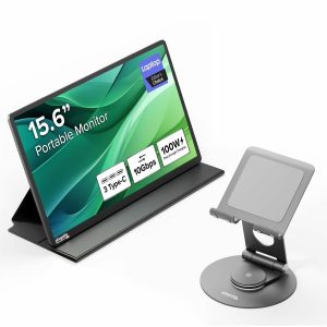 Plugable's award winning portable monitor (USBC-PDMON) and stand (PT-STAND1) bundle