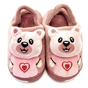 Kids House Shoes Faux Fur Slippers Pink