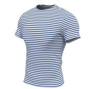 Genuine Striped Short Sleeved T-Shirt Top Cotton Sailor Shirt Light Blue Original Telnyashka XL