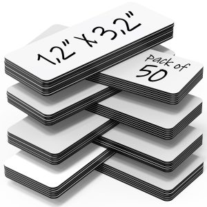 50 Pack Dry Erase Magnetic Labels 3.2x1.2 in   Magnetic Name Tags for Classroom Lockers School Bus   Classroom Magnets for Names   Magnet Labels for Whiteboard   Magnetic Name Plates for Classroom Blanked
