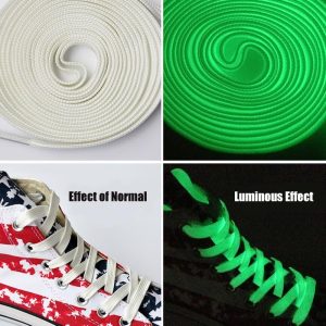 WFJ Glow In The Dark Shoe Laces 47  (120cm) Luminous All Sports Thick Flat Laces for Sneakers Fluorescent Shoestrings
