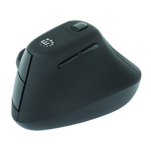 Manhattan 190336 Vertical Wireless USB Computer Mouse, Ergonomic, 6 Buttons, Black