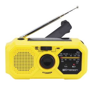 Emerson ER-7050 Emergency AM/FM Portable Weather Radio and Power Bank, Yellow, ER-7050