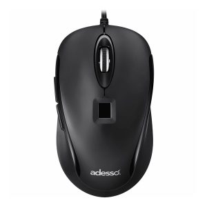 Adesso IMOUSE F1-TAA iMouse F1-TAA Wired USB Computer Mouse with Fingerprint Reader, 5 Buttons, 1200 DPI, for PC and Mac