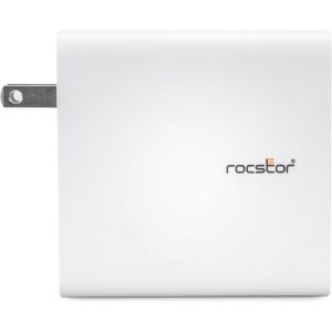 Rocstor 140W Smart USB-C&trade; Power Adapter AC Charger. Compatible with Apple&reg; MacBook&reg;, MacBook Air&reg;, MacBook Pro&reg; with Thunderbolt 3/4 (87W & 96W), MacBook Pro&reg; 13" (61 & 67W), MacBook Pro&reg; 14" 2021 and higher, MacBook Pro&reg; 16" 2019, 2021 and higher. Chromebook&reg;, Microsoft&reg; Surface&reg;, HP&reg;, Lenovo&reg; & Dell&reg; Tablet & Laptop. Compatible with any USB-C-enabled Laptop device up to 140W - UL & FCC/CE Certified - GaN technology - White