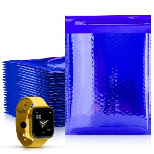 Blue Metallic Bubble Mailers 6.5 x 9 Pack of 25 Opaque Mail Bubble Envelopes with Sturdy Adhesive Line Reliable Padded Shipping Envelopes Waterproof Padded Envelopes Various Sizes