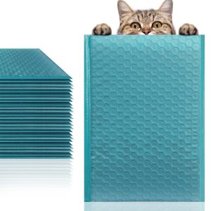 Pack of 25 Teal Bubble Mailers Pouches 8.5 x 11 Poly Padded Bags with Peel and Seal Closure 8 1/2 x 11 Cushion Envelopes for Mailing Shipping Packing and Packaging Supplies