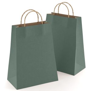 Kraft Paper Bags with Handles 8 x 4.75 x 10.5 Inch Pack of 25 Dark Teal Bags with Handles Recyclable Sturdy 150 GSM Kraft Bags Stylish and Classy Dark Teal Paper Bags with Handles Bulk