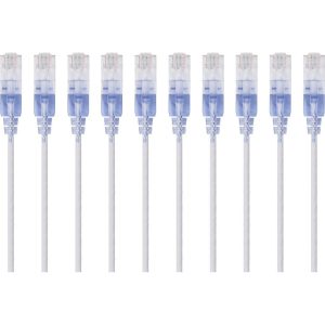 Monoprice 10-Pack, SlimRun Cat6A Ethernet Network Patch Cable, 3ft White