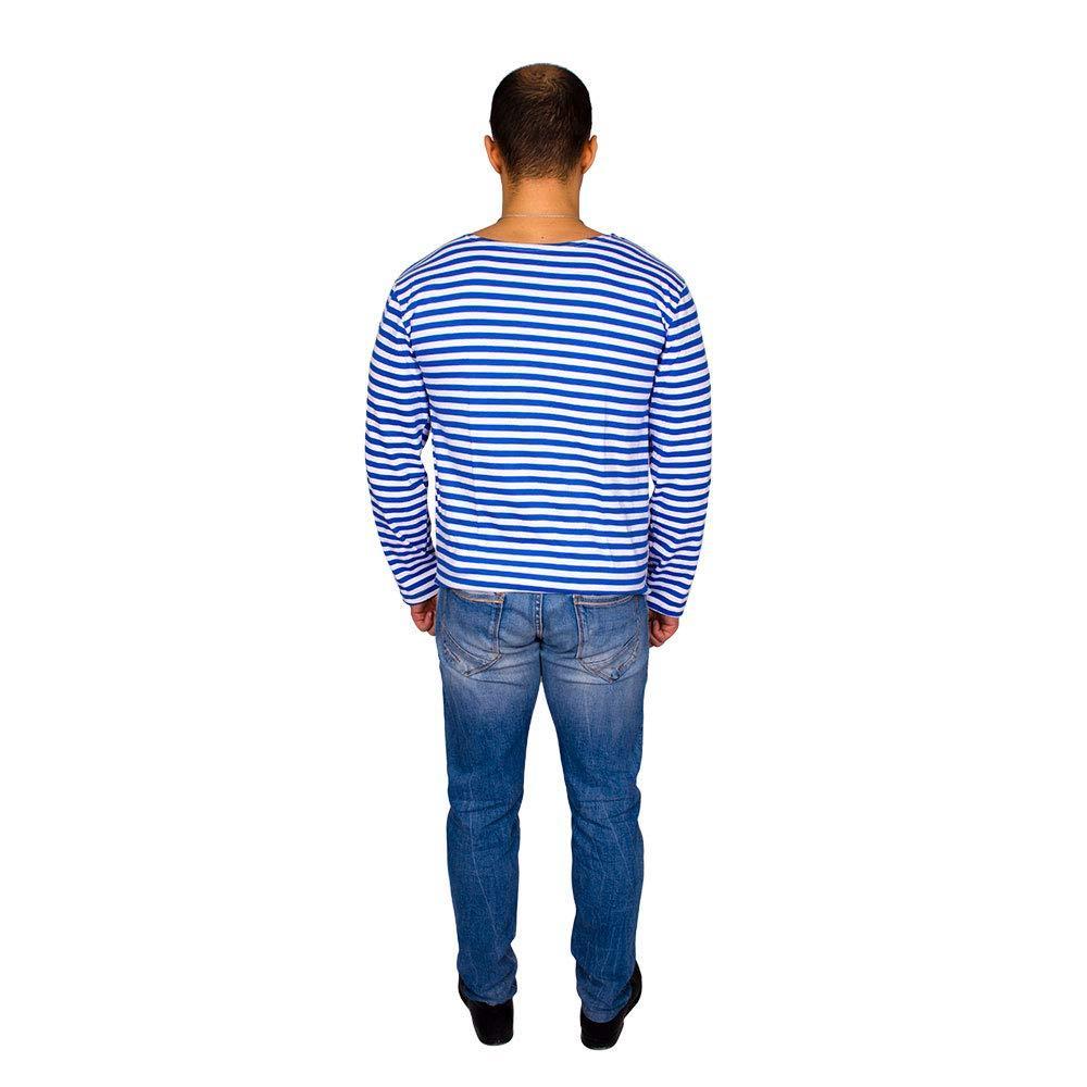 Genuine Russian Light Blue Striped Long Sleeved T Shirt Top - Image 4