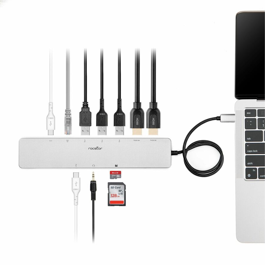 Rocstor Premium USB-C 11-in-1 Dual Display Portable Dock - Image 2