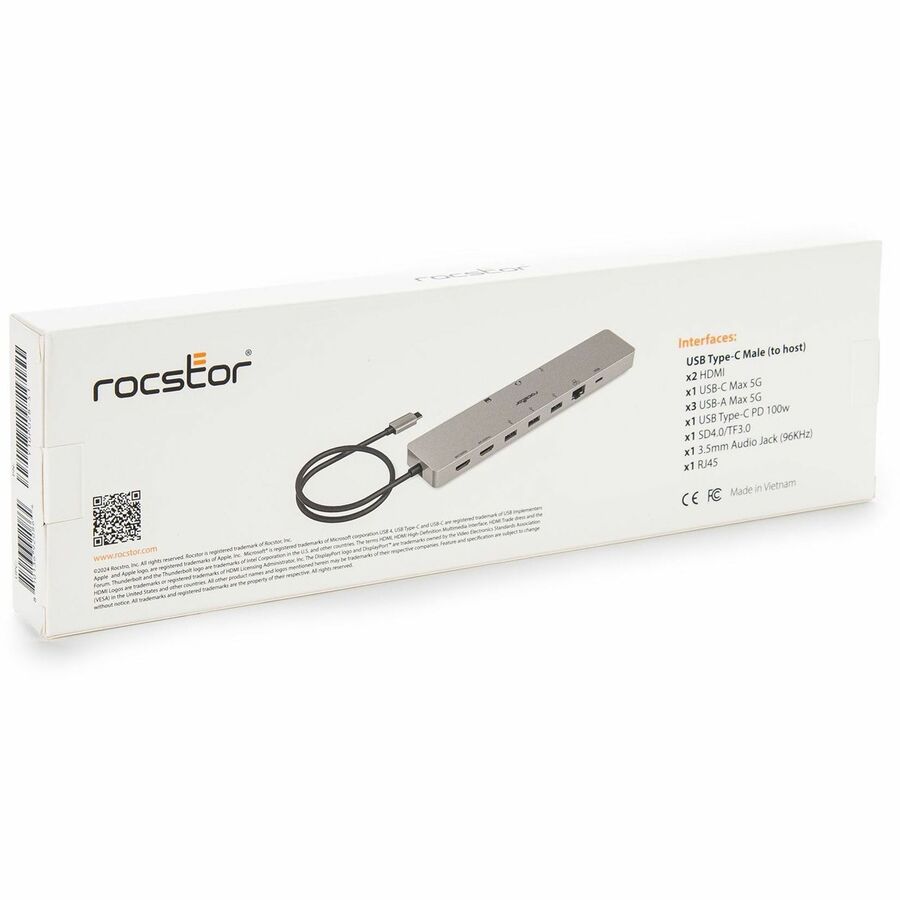 Rocstor Premium USB-C 11-in-1 Dual Display Portable Dock - Image 8
