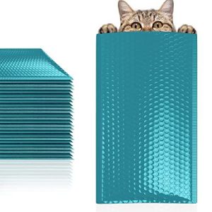 Amiff Poly Bubble Mailers 5 x 9 Teal Bubble Poly Mailers 25 Pack Waterproof Padded Shipping Bags Lightweight Padded Shipping Envelopes for Packaging Cushioning Padded Envelopes Self Seal