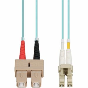 AddOn 3m LC (Male) to SC (Male) Aqua OM4 Duplex Fiber OFNR (Riser-Rated) Patch Cable