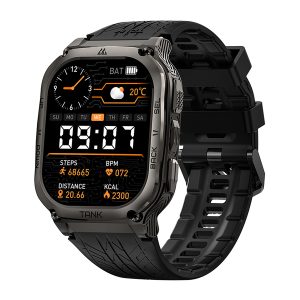 KOSPET P-M004-B TANK M3 Smartwatch with 1.96-In.-AMOLED Touch Screen, Bluetooth, 170+ Sports Modes, and Military Grade Protection (Black)